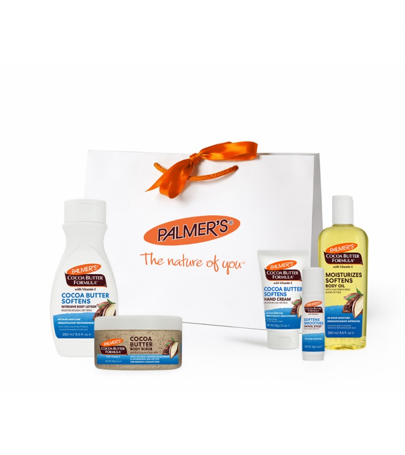Palmer's Комплект продукти с какаово масло за тяло и ръце + луксозен подаръчен плик 