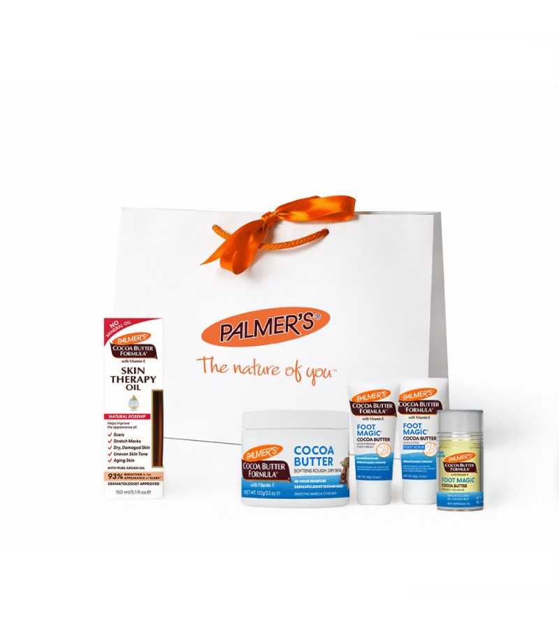 Palmer's Комплект продукти с какаово масло за тяло и крака + луксозен подаръчен плик 