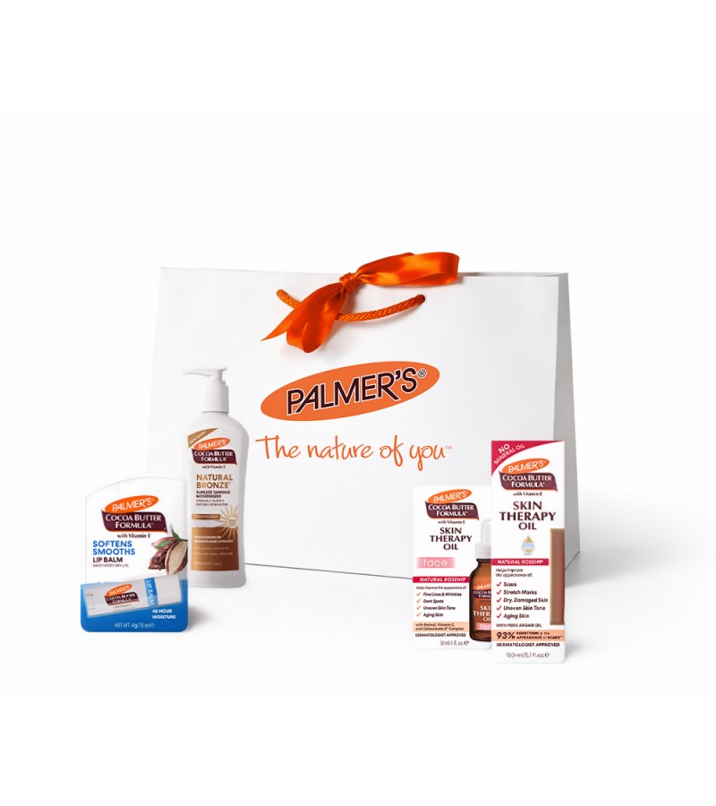 Palmer's Комплект продукти за лице, тяло и тен  + луксозен подаръчен плик 