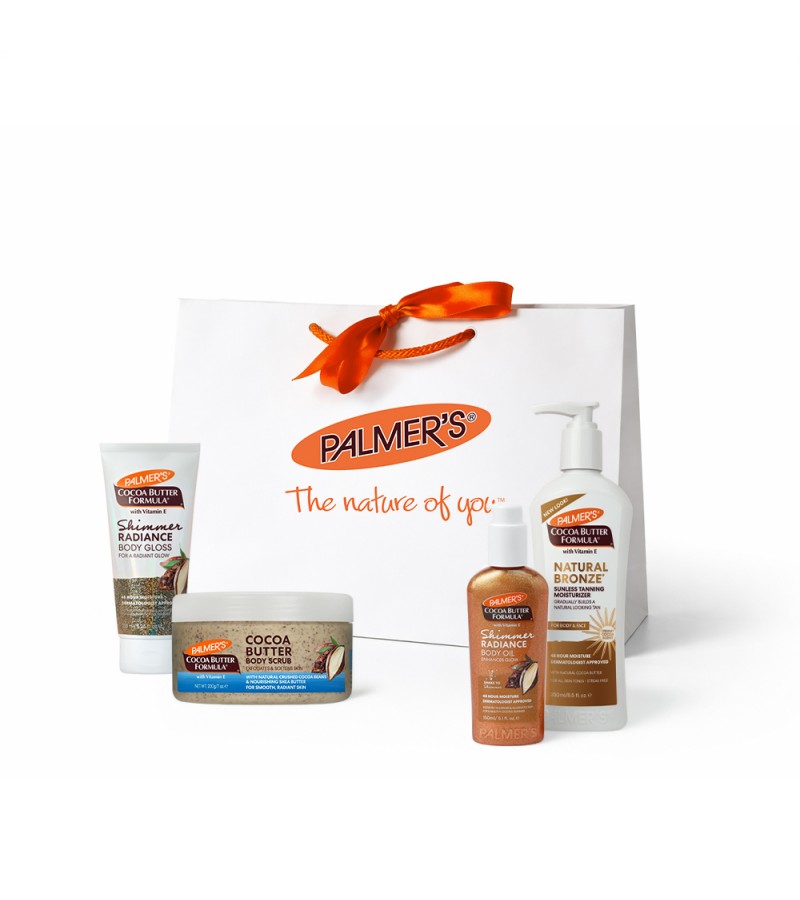 Palmer's Комплект продукти за бронзов тен и блестяща кожа  + луксозен подаръчен плик 